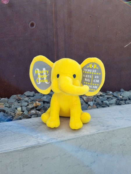 Yellow Birth Stat Elephant