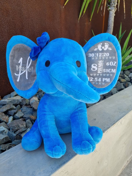 Blue Birth Stat Elephant