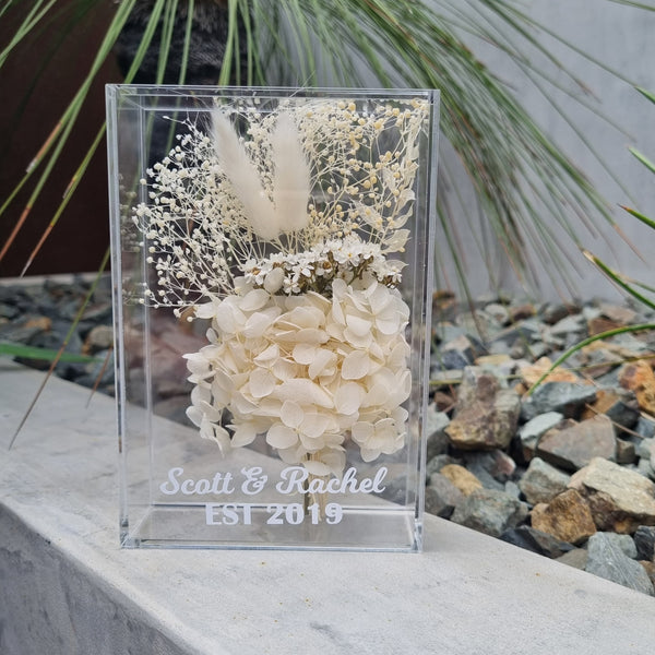 Preserved Flowers Acrylic Frame Personalised Gift