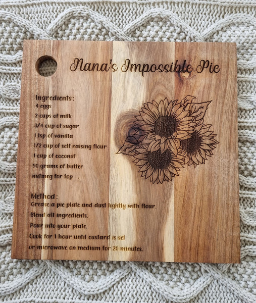 Special Family Recipe Engraved Cutting Board